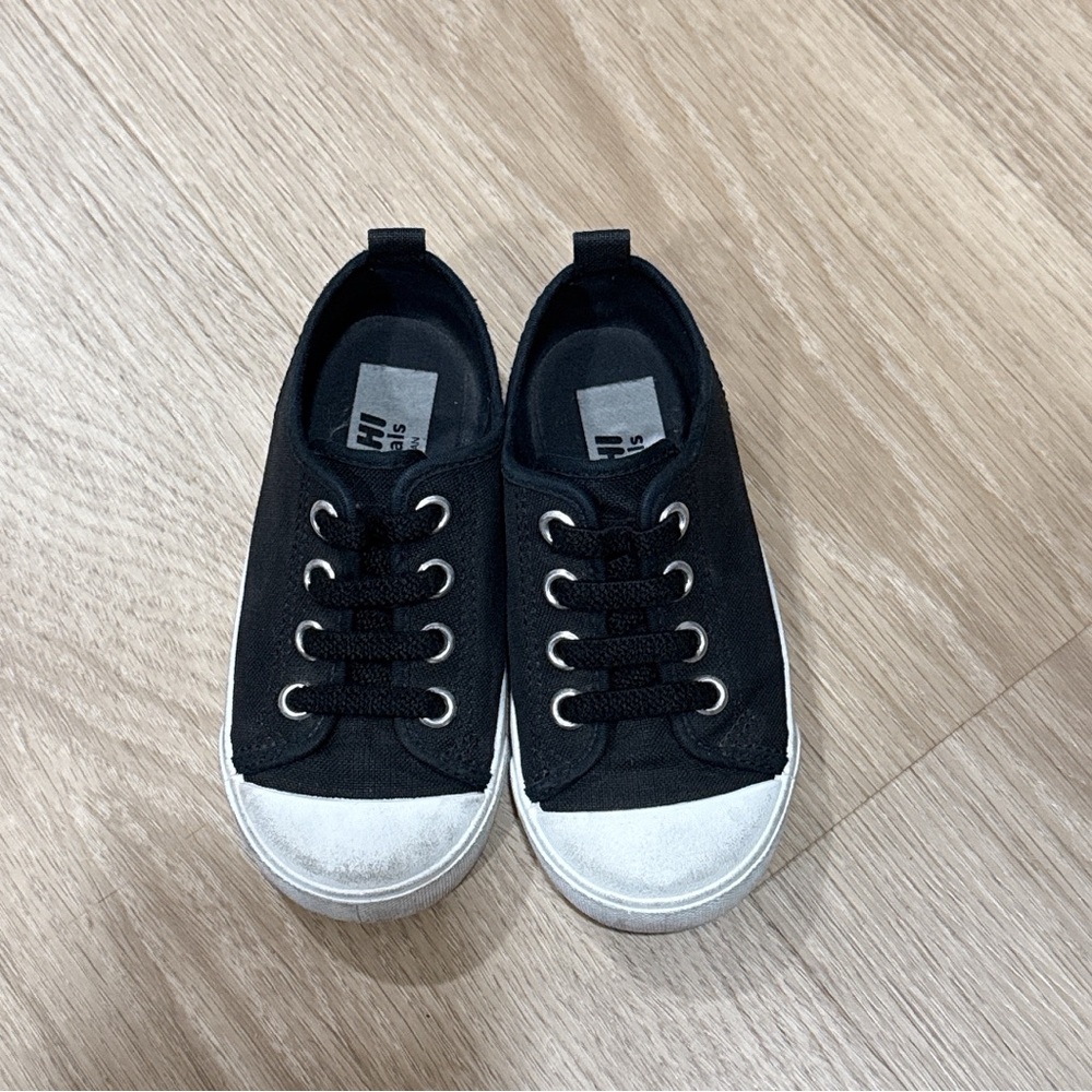 Classic Black and White Kids Sneakers
